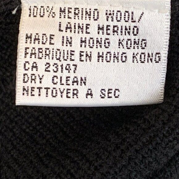 Vintage Talbots Soft Merino Wool Cardigan Black With Bead Clusters Womens Large - Picture 7 of 9